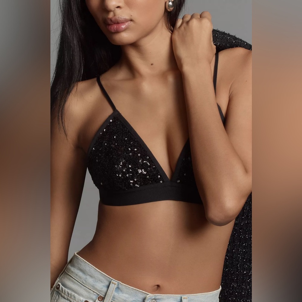 NWT Size S - By Anthropologie Sequin Triangle Bra (NWT US$ 48)